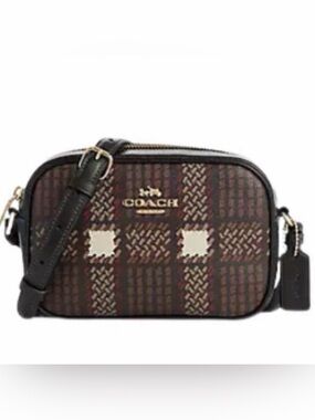 Coach MINI JAMIE CAMERA BAG WITH PLAID PRINT. NWOT